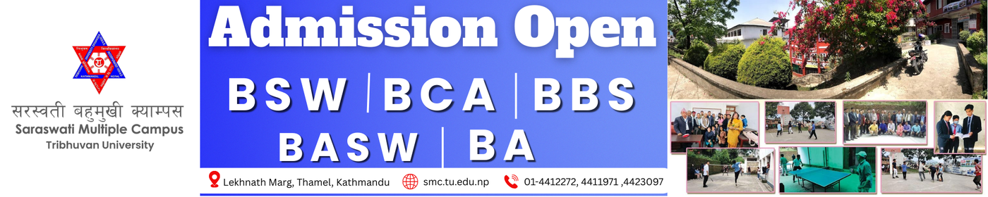 Admission Open for Bachelor Programs at Saraswati Multiple Campus