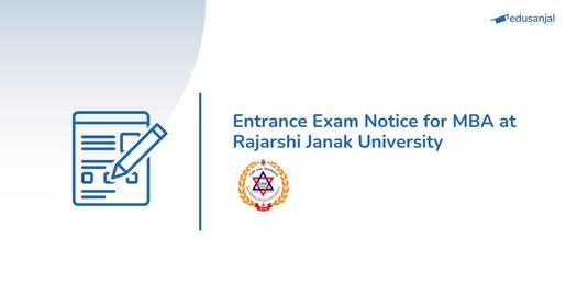 Entrance Exam Notice for MBA at Rajarshi Janak University