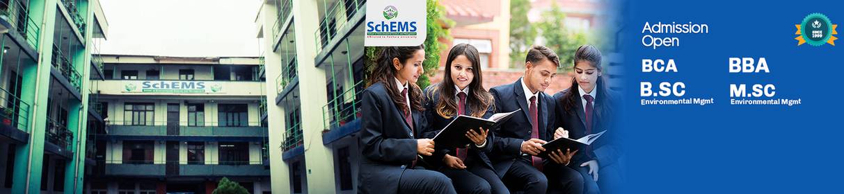 Admission open for BBA, BCA, and B.Sc / M.Sc. Environmental Management at SchEMS