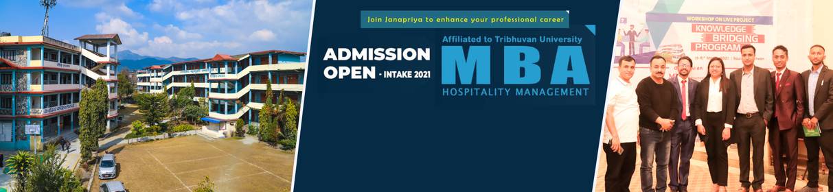 Admission Open at Janapriya Multiple Campus for MBA Hospitality Management Program