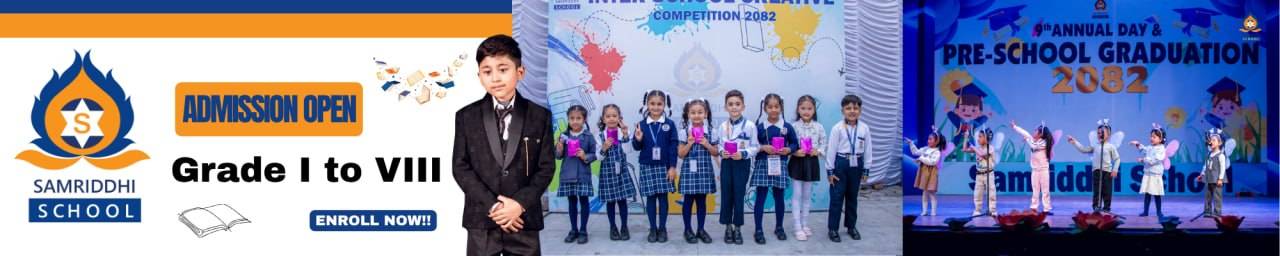 Admissions Open for Play Group to Grade 8 at Samriddhi School