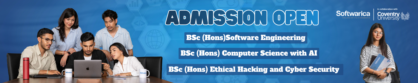 BSc (Hons)Software Engineering, Ethical Hacking and Cybersecurity and Computer Science with AI Admission Open at Softwarica College
