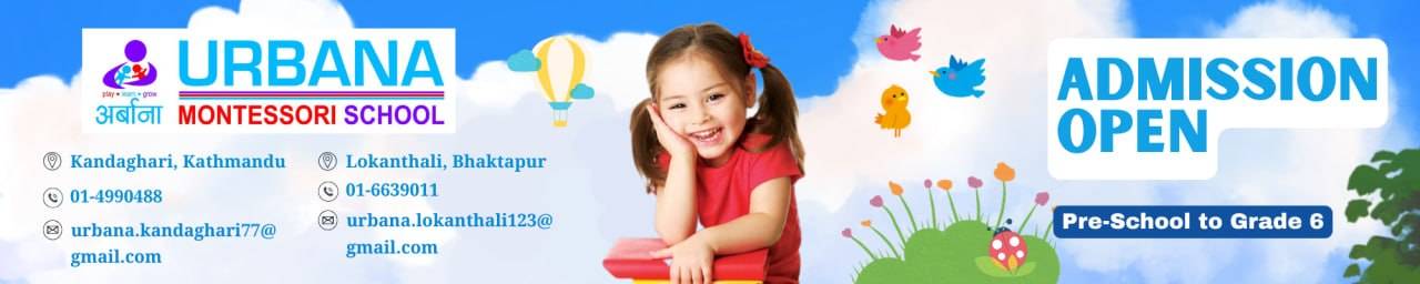 Admission Open for Pre School to Grade 6 at Urbana School