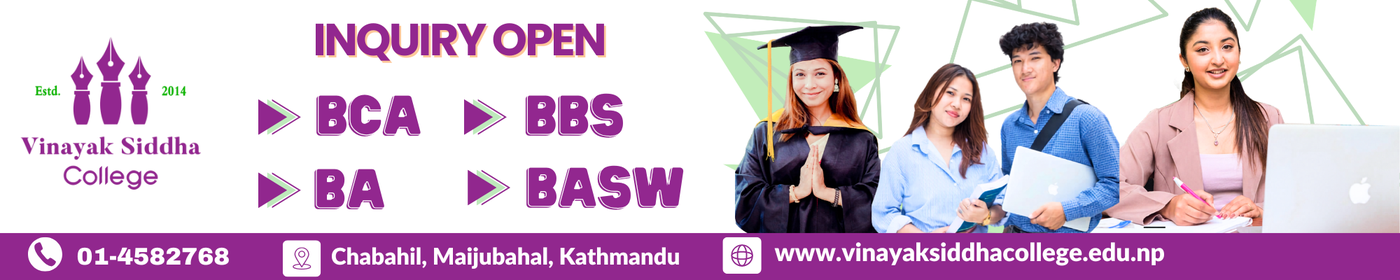Admission Open for Bachelor Programs at Vinayak Siddha College - 2083