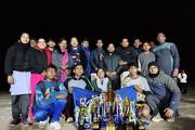 Laxmi Secondary School students celebrating their 2nd position at the 17th President Running Shield.
