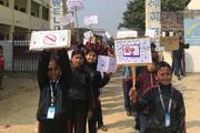 Awareness rally against smoking and alcohol consumption by students from grades 4 and 5 at Lumbini Gyan Niketan Secondary School