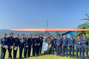 Students exploring aviation operations during an industry field visit.