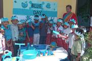 A Splash of Blue: Students celebrating 'Blue Day' with enthusiasm and creativity at Shree Nepal Rastriya Secondary School.