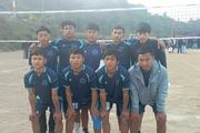 The boys' volleyball team of Shree Change Secondary School.