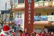 Students celebrate Christmas on the school premises.