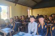 Students of Bhagawati Secondary School engaged in classroom learning at Okhare.