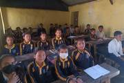 Students of Bhagawati Secondary School engaged in classroom learning at Okhare.