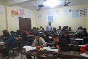 Students of Shree Himalayan Dandapani Neupane Secondary School are attending a regular classroom.