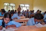 Secondary-level students at Ram Janaki Secondary School focus during a regular classroom session.