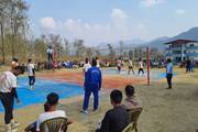 Competitive Volleyball Match at Shree Krishna Secondary School
