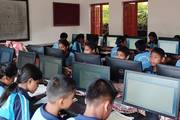 Students at computer lab of Shree Navajagrit Secondary School.