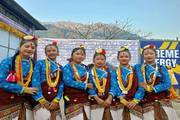 Students of Beni Community Secondary School showcase local cultural heritage during a traditional performance event.