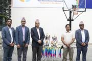 School leadership and faculty members gathered during the sports award ceremony at Uniglobe Premier College.