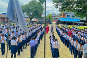 Daily Morning Assembly at Shree Jana Jukta Shahi Secondary School