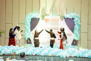 Students showcasing cultural performances during the welcome program for newly enrolled students.