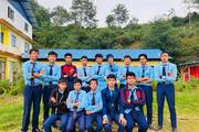 Students celebrating the Dashain festival on the school premises.