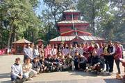 Students of Adarsha Bal Secondary School during their educational tour.