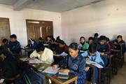 Students during the Exam at Jyoti Secondary School.