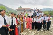 Grade 12 students celebrate the completion of their secondary education during a farewell ceremony.