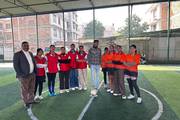Female students participating in a sports competition.