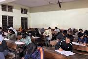 Grade 10 students of Amarjyoti Secondary School appearing for their weekly examination.