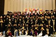 Graduates celebrating their significant academic milestone during the convocation ceremony.