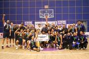 The basketball team celebrating their championship title victory in the Himalayan Java National Basketball League 2082.