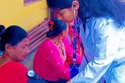 Practical exposure: Students providing vital health check-ups in rural communities.