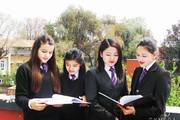 Students in their college uniform.