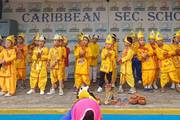 Students celebrating the auspicious occasion of Krishna Janmashtami in vibrant traditional attire.