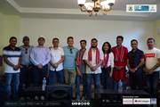 Law graduates and faculty members during a refreshment program.