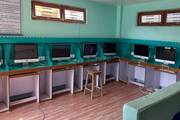Modern computer laboratory, equipped with dedicated workstations to provide students with essential 21st-century technological skills.