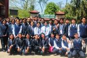 First-year students participating in an educational observation visit to the National Botanical Garden in Godawari.