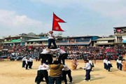 Students performing during the Presidency Cup sports competition.