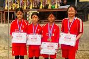 Students recognized for their achievements in the President Running Shield sports competition.
