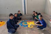 Colorful Creations: Rangoli Competition at Gautam High School