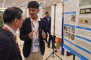 Liverpool International College student Shishir Pandey presenting his award-winning project at WYSII 2025.
