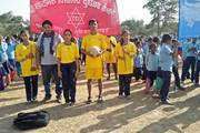 Students of Shree Secondary School Dudhiawa during sports meet.