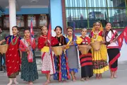Students in traditional cultural attire.