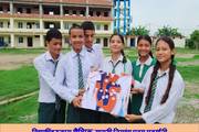 Students Creation of heart at Karnali Secondary School