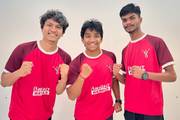 Students proudly represent the Bright Rebels cricket team during a sports tournament.