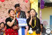 Students performing during a program at Shree Saraswati Secondary School.