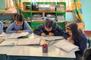 Students focused on their studies during regular class hours.