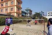 Students playing Badminton