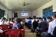 Students watching a public-conscious Nepali film (Sari Mam)